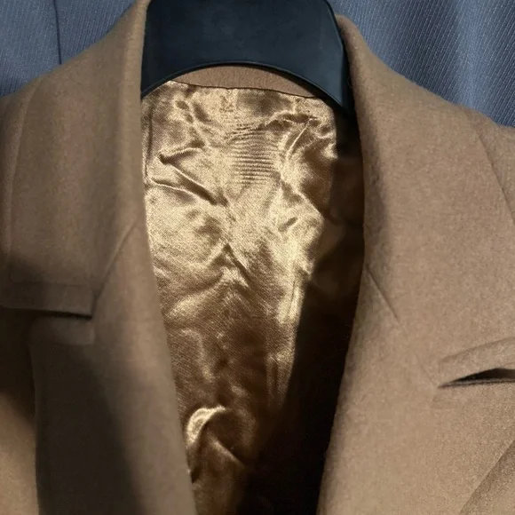 Men's Tan Double-Breasted Coat